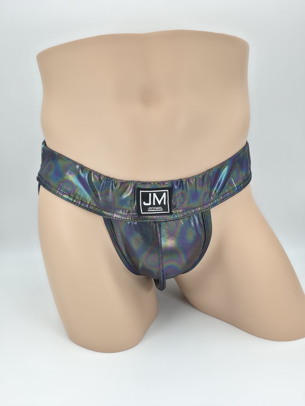 JM Jockmail Men’s Iridescent Jockstrap - Holographic Black